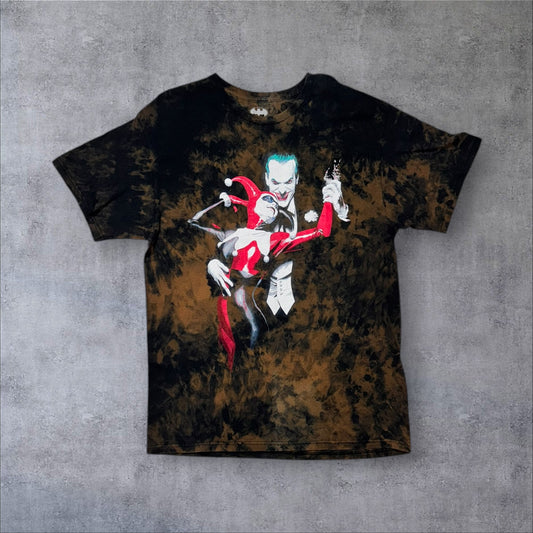 ジョーカー Tシャツ タイダイ ブラック×ブラウン DCコミックス ヴィンテージライク 古着