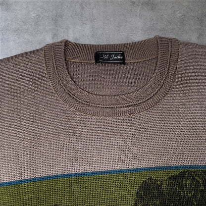 ヴィンテージ風 山岳デザイン ニット スウェット ストリート 古着 90s
