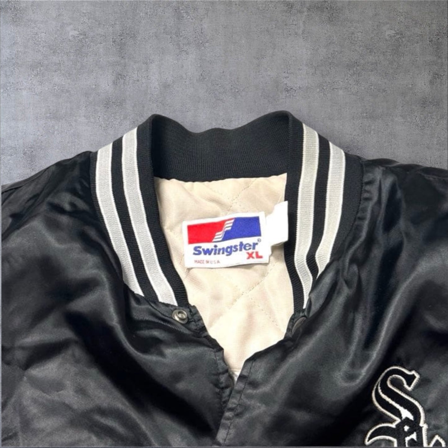 Chicago White Sox スタジャン ナイロンジャケット ブラック XL スウィングスター USA製 ヴィンテージ